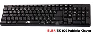 Elba EK-020 Q Usb Siyah Türkçe Kablolu Standart Klavye (1.8Mt Kablo Uzunluğu)