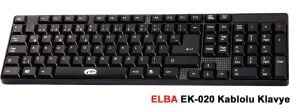 Elba EK-020 F Usb Siyah Türkçe Kablolu Standart Klavye (1.8Mt Kablo Uzunluğu)