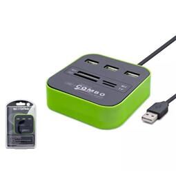 Hadron Hdx7006 Usb Hub Combo 3-Usb + Ms + Sd + M2 + Tf Yeşil