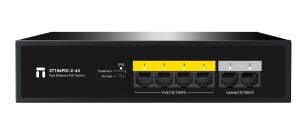 STONET 6port / 4port PoE 43W 2-Uplink 10/100 Yönetilemez Switch ST106PDI-2-43