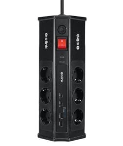 S-link PRZ03 PrizHive 3M 630 Joule 1.5mm 2 USB 2 TypeC 2.4A-5V 500V 6000V 6lı Akım Korumalı Priz