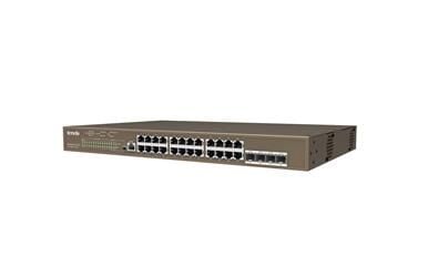 Tenda TEG5328P-24-410W 24 Port Poe+ 10-100-1000 Switch 4 Port SFP L3 Çelik Kasa Rack Mount