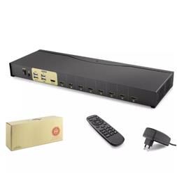 Hadron Hdx1378 8 Port Hdmi Kvm Switch  Siyah IR uzaktan kumanda