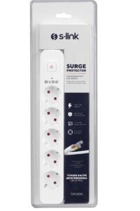 S-link SPG501S 1.5m 1.5mm 100 yüzde Bakır 750 Joule 5 li Anahtarlı Akım Korumalı Priz