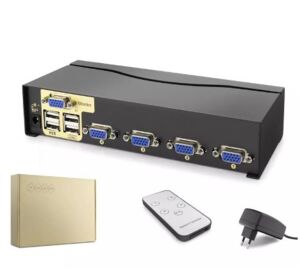 Hadron Hdx1381  4 Port  Vga Kvm Switch Uzaktan kumanda 5V adaptör