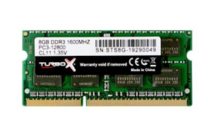 TURBOX 8GB DDR3 1600MHZ (12800) CL11 1.35v SODIMM NOTEBOOK RAM BULK(KUTUSUZ)