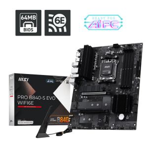 MSI PRO B840-S EVO WIFI6E DDR5 HDMI-TYPEC PCIE 4.0 AM5 ATX