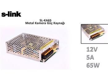 S-link SL-KA65 12V 5A 65W Metal Kamera Güç Kaynağı