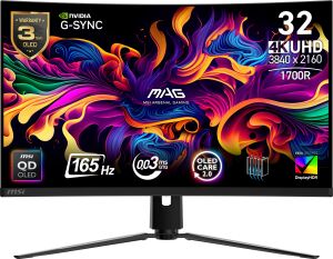 MSI 31.5 MAG 321CUP QD-OLED 0.03MS 165HZ HDMI-DP Kavisli Gaming Monitör 3840x2160