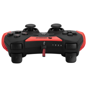 GAMEBOOSTER GB-J54R USB Kablolu Oyun Kolu, Çift Titreşim Motorlu, Ergonomik Kırmızı Tasarım, PC ve PS3 Uyumlu Gamepad