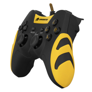 GAMEBOOSTER GB-J54Y USB Kablolu Oyun Kolu, Çift Titreşim Motorlu, Ergonomik Sarı Tasarım, PC ve PS3 Uyumlu Gamepad