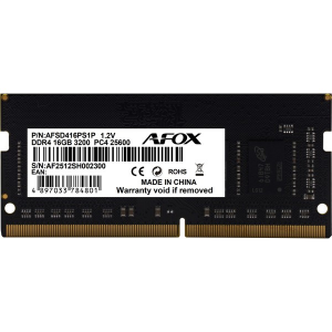 AFOX 16GB DDR4 3200MHZ CL22 NOTEBOOK BELLEK / VALUE AFSD416PS1P