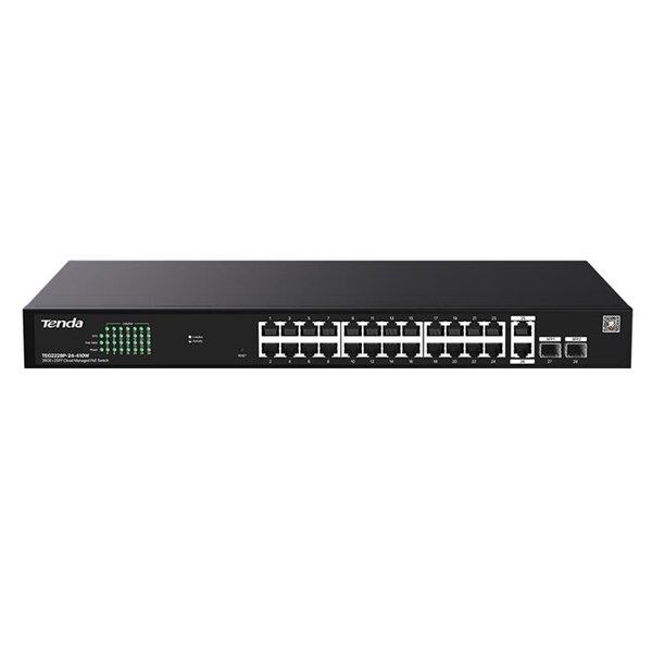 TENDA 24port PoE 410w 2-SFP Gigabit Yönetilemez Switch TEG2228P-24-410W