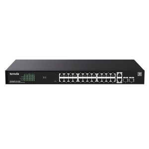 TENDA 24port PoE 410w 2-SFP Gigabit Yönetilemez Switch TEG2228P-24-410W