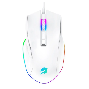GAMEBOOSTER M16 Myth Yüksek Hassasiyetli Dynamic RGB Aydınlatmalı, Makro Destekli Kablolu Profesyonel Beyaz Oyuncu Mouse