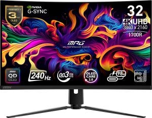 MSI 31.5 MPG 321CURX QD-OLED 0.03MS 240Hz HDMI-DP TYPEC Kavisli Gaming Monitör 3840x2160