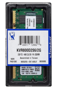 Kingston 2 GB 800 MHz DDR2 CL6 SODIMM KVR800D2S6/2G Ram