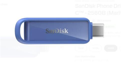 Sandisk SDIXS0N-256G-GN6ND 256GB Phone Drive with USB-C-128GB (Maritime Blue) Flash Bellek