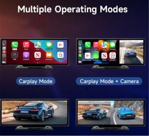 Ottocast 10 Taşınabilir Apple CarPlay & Android Auto, Ön & Arka Kameralı Araç Multimedya