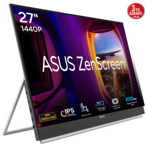ASUS 27 IPS ZenScreen MB27ACF 5MS 100HZ HDMI-TYPEC Taşınabilir Monitör 2560x1440 / 90LM0AU5-B01A71