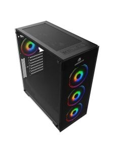 GameboosterGB-PE05B 600w 80+ USB3.0 Full Siyah Tempered Glass RGB Fanlı kasa