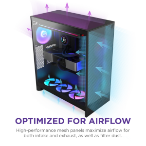 NZXT H7 FLOW 2024 CM-H72FB-R1 RGB Gaming EATX PC Kasası