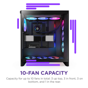 NZXT H7 FLOW 2024 CM-H72FB-R1 RGB Gaming EATX PC Kasası