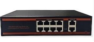 Nova HIF0820GBL-C 8 Port Poe+ 10-100 Mbps 2 Port 10-100-1000 Mbps Uplink Switch