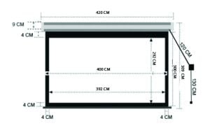 CODEGEN EX-40 400x300 cm Motorlu / Elektrikli Uzaktan Kumandalı Projeksiyon Perdesi