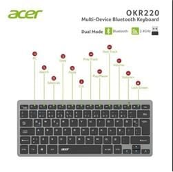 Acer OKR220 Siyah MultiDevice Dual Mode 2.4GHZ Bluetooth Klavye (Smart Tv)(Android)