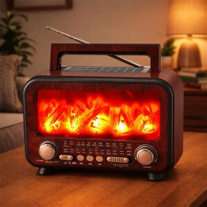 Everton Rt-754  Bluetooth Fm-Usb-Tf-Aux  Şarjlı Nostaljik Radyo (Solar Panel)