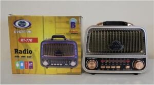 Everton Rt-770  Şarjlı Led Işıklı  Nostaljik Radyo(Bluetooth Fm-Usb-Tf-Aux)