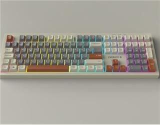 Everest KM-77 Runa Gri-Krem-Kahve Usb Rainbow Aydınlatmalı Sessiz Q Klavye + Mouse Set