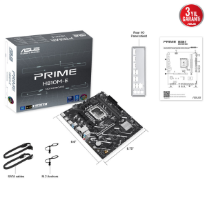 ASUS PRIME H810M-E-CSM DDR5 HDMI-DP PCIE 4.0 1851p mATX Kurumsal Anakart