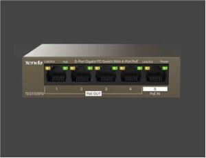 Tenda TEG1105PD 5 Port 4 Port Poe+ 1 Port Poe+ İN 10-100-1000 Switch Çelik Kasa Rack Mount