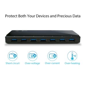 TP-LINK UH720 7port USB 3.0 Siyah USB Çoklayıcı Hub Adaptörlü