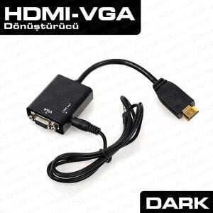DARK DK-HD-AHDMIXVGA5 0.15metre HDMI-VGA Adaptr Siyah