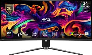 MSI 34 MAG 341CQP QD-OLED 0.03MS 175HZ HDMI-DP Kavisli Gaming Monitör 3440x1440
