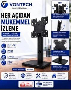 Vontech MS3250 32-50 Hareketli Masa üstü TV Standı