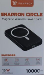 SnapMax SNP-3005 10.000 mah Kablosuz Hızlı Şarj Magsafe Powerbank LED Ekranlı Çoklu Girişli