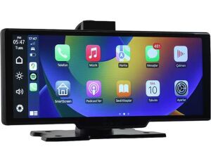 Ottocast 10'' Taşınabilir Apple CarPlay & Android Auto, Ön & Arka Kameralı Araç Multimedya