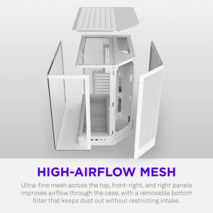 NZXT H6 RGB+ CC-H62FW-P1 Dual-Chamber Gaming Mid-Tower PC Kasası Beyaz