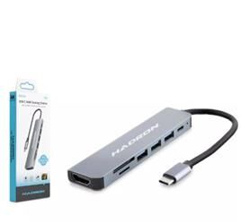 Hadron Hdx7835 Type-C Hdtv Combo Hdmi 4K 30Hz 3-Usb3.0 + Sd + Tf 7In1 Gri