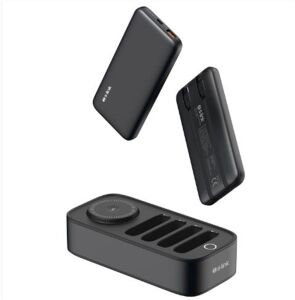 S-link IP-DS40 4 Adet 10000mAH Powerbank li  15W Kablosuz Şarj Siyah Taşınabilir Şarj İstasyonu
