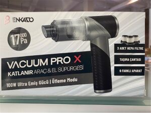Enkado EKD-SP20 17000PA 2000MAH Güçlü Vakum-Üflemeli Şarjlı Katlanabilir Araç Süpürgesi 3ad Filtr