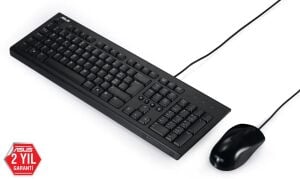 Asus U2000 Q Türkçe 1000DPI USB Siyah Kablolu Klavye Mouse Set - U2000-KBM-TR-Q