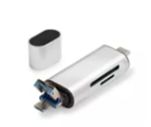 Hadron HDX7053 Kart Okuyucu Type-C OTG | microSD + SD Destekli | 480Mbps Gri