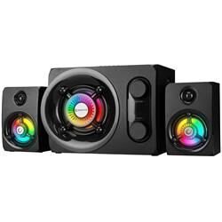 Rampage RMS-G8 Antares 2+1 25W Bluetooth+USB-SD-FM Rainbow Siyah Led Işıklı Gaming Speaker Hoparlör