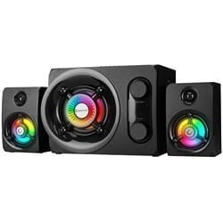 Rampage RMS-G8 Antares 2+1 25W Bluetooth+USB-SD-FM Rainbow Siyah Led Işıklı Gaming Speaker Hoparlör