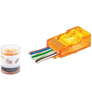 NODAR ND2405 CAT6 EZ RJ45 Konnektör 100 Adet Plastik Kutu -Turuncu